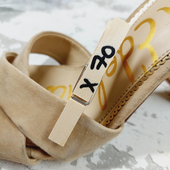 New Sam Edelman Yancy Nude Leather Ankle Strap Sandal X70 - Picture 12 of 12